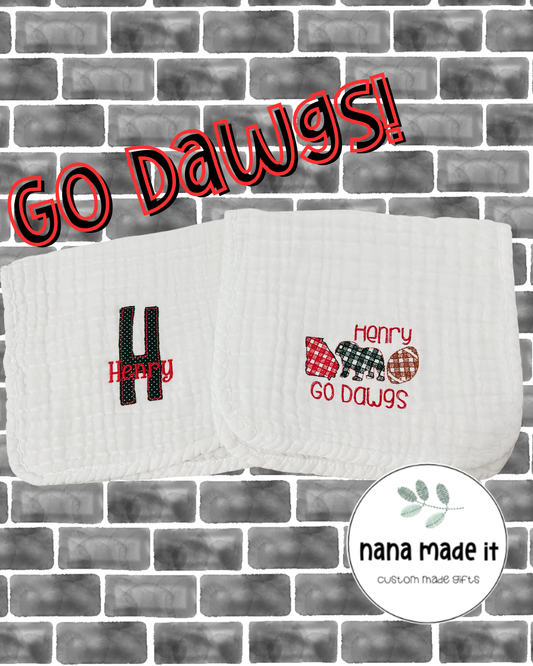 Muslin Burp Cloths Set - UGA